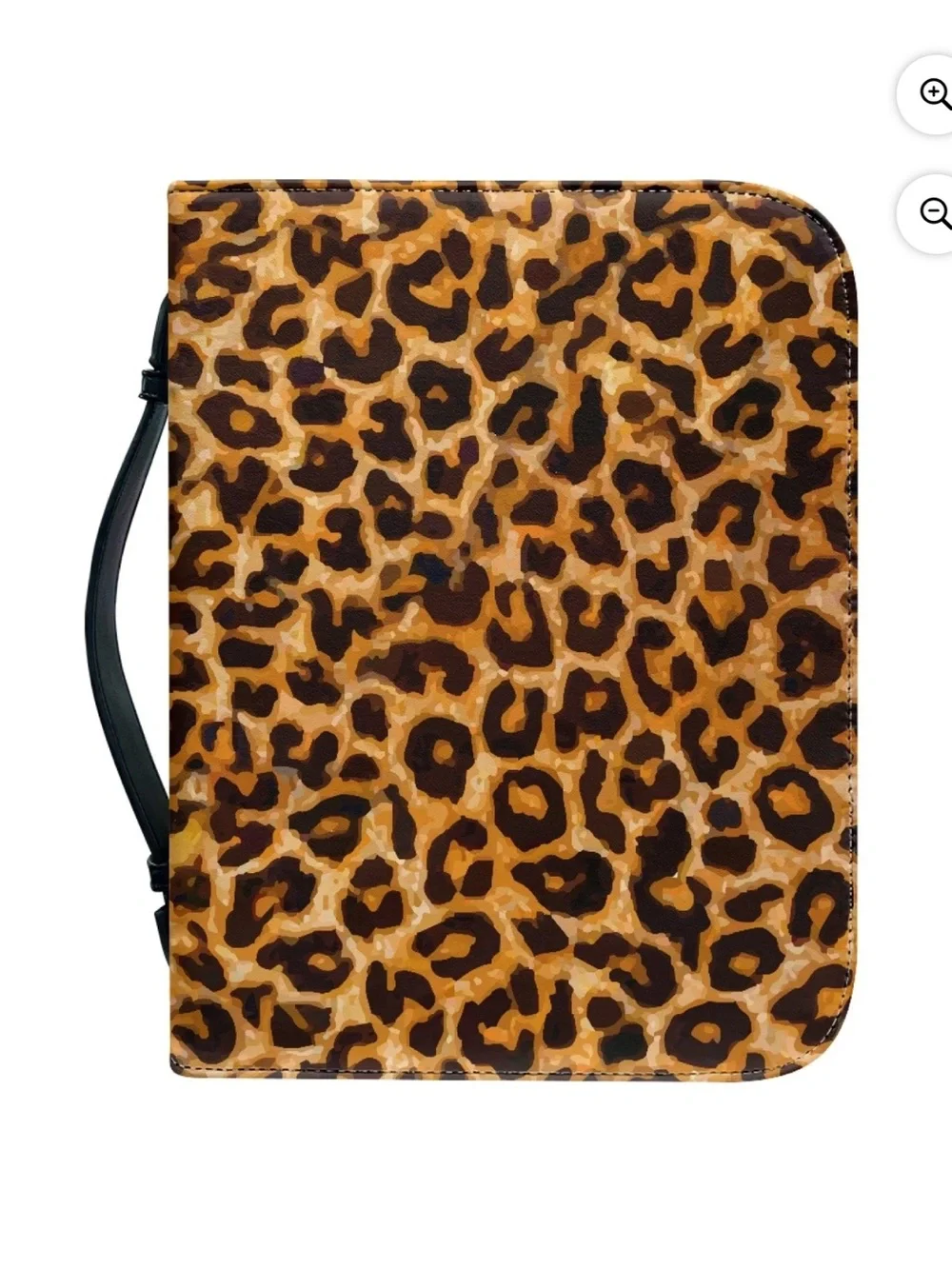 🆕 Leopard Print Faux Leather Bible Cover W/ Zipper XL